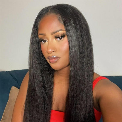 Rose Hair Kinky Straight T Part Wig Human Hair Wig