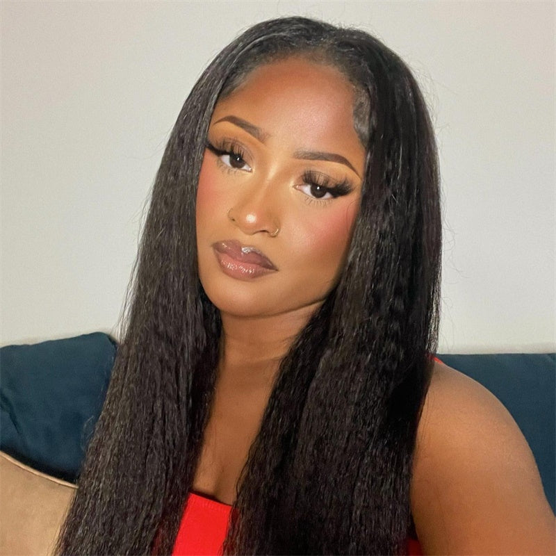 Rose Hair Kinky Straight T Part Wig Human Hair Wig