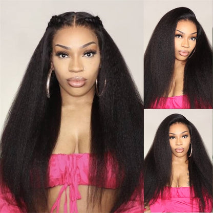 Rose Hair Kinky Straight T Part Wig Human Hair Wig