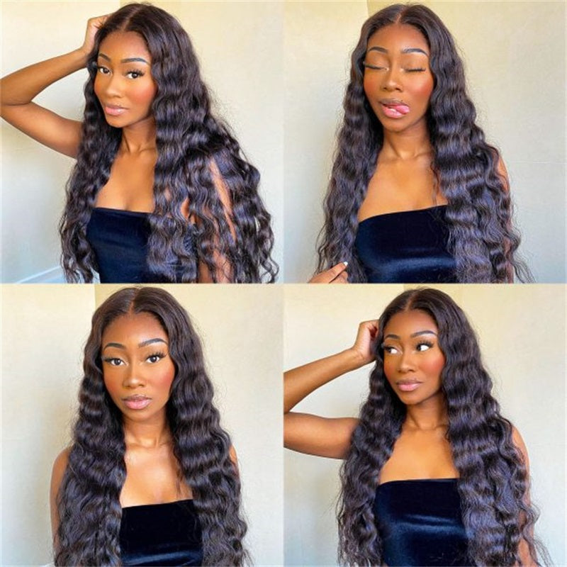 Rose Hair Loose Deep Wave 4x4 Lace Closure Wig Human Hair Wig