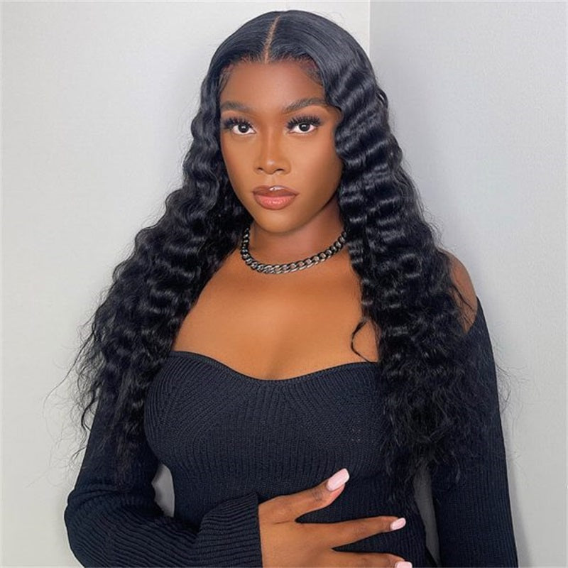 Rose Hair Loose Deep Wave 4x4 Lace Closure Wig Human Hair Wig