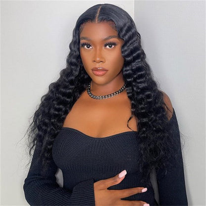 Rose Hair Loose Deep Wave 4x4 Lace Closure Wig Human Hair Wig