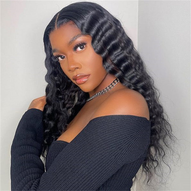 Rose Hair Loose Deep Wave 4x4 Lace Closure Wig Human Hair Wig
