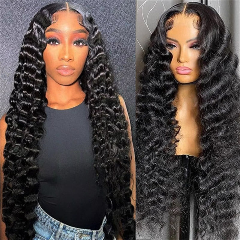 Rose Hair Loose Deep Wave Full Lace Wig Human Hair Wig