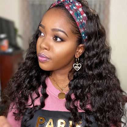 Rose Hair Loose Deep Wave Headband Wig Human Hair Wig