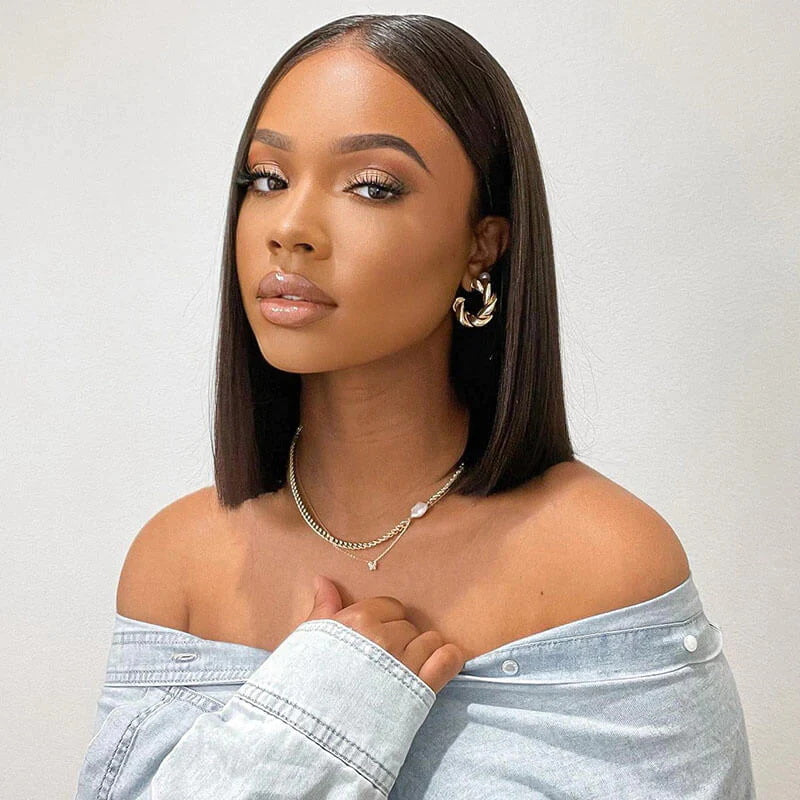 Rose Hair Straight Hair 13x4 Bob Wig Human Hair Wig