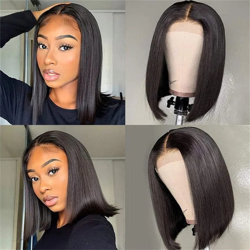 Rose Hair Straight Hair 4x4 Lace Closure Bob Wig Human Hair Wig