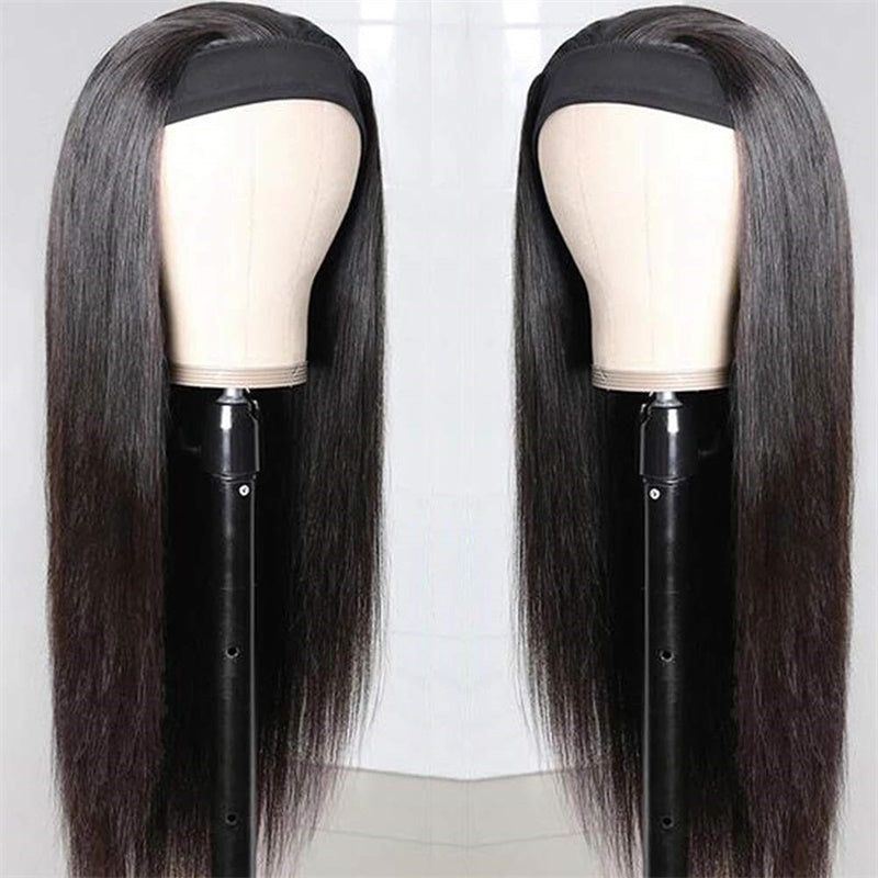 Rose Hair Straight Hair Headband Wig Human Hair Wig