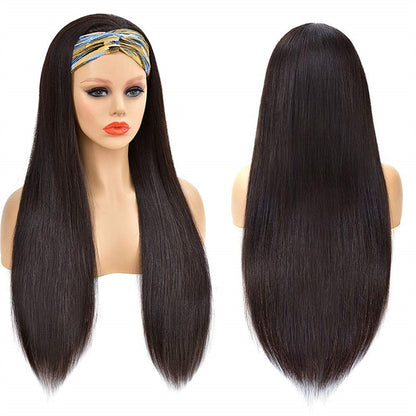 Rose Hair Straight Hair Headband Wig Human Hair Wig