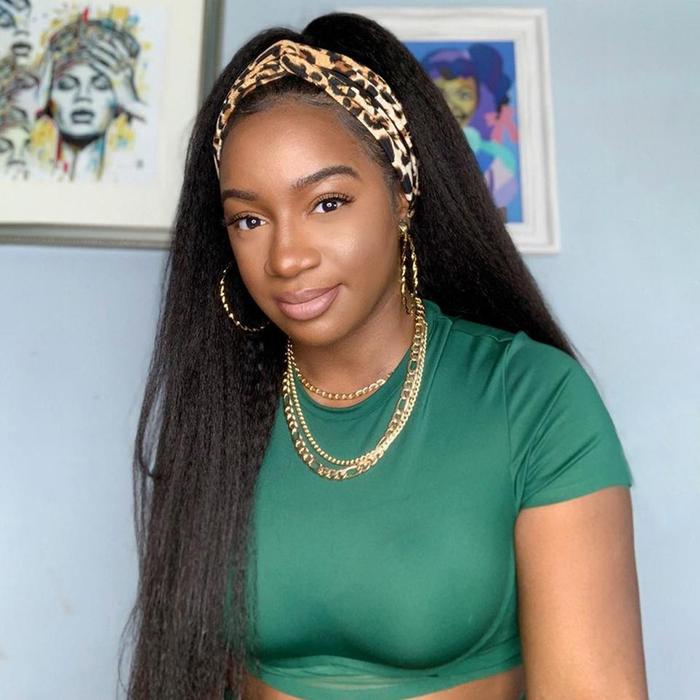 Rose Hair Affordable&amp;Beginner Friendly Voluminous Kinky Straight Headband Wig - Rose Hair