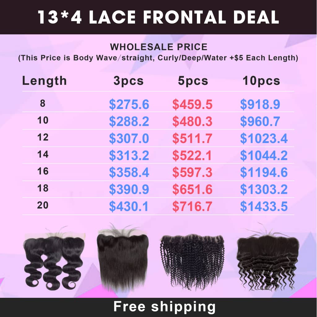 Wholesale Rosehair 13*4 Lace Frontal All Texture Brazilian Unprocessed Hair Deal - Rose Hair