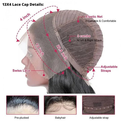 Chocolate Brown With Peek A Boo Blonde Highlights 13x4 Lace Front Loose Wave Wig