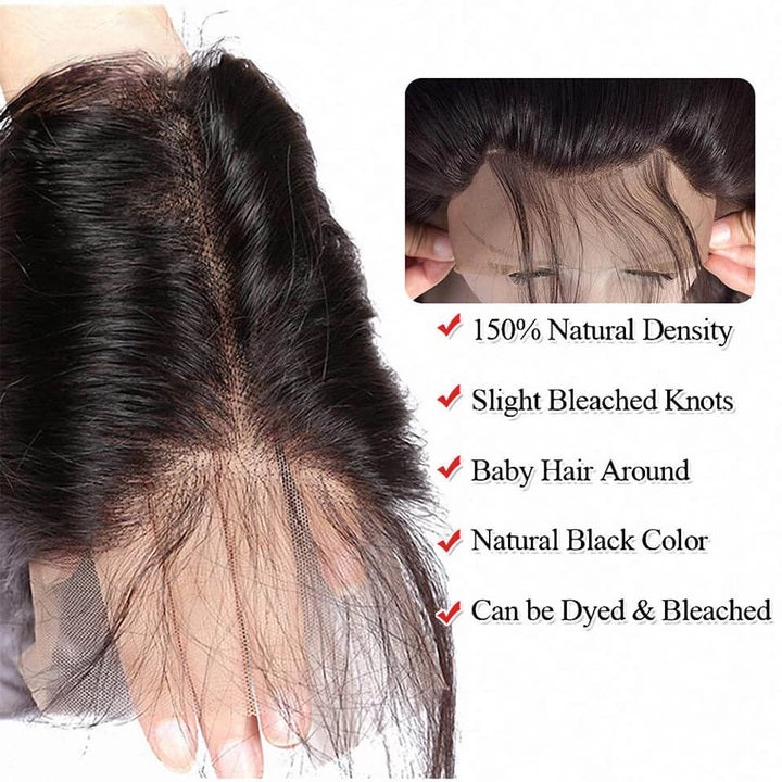 Rose Hair 1PCS Pre Plucked 13*6  Lace Frontal Brazilian Human Virgin Hair Body Wave - Rose Hair