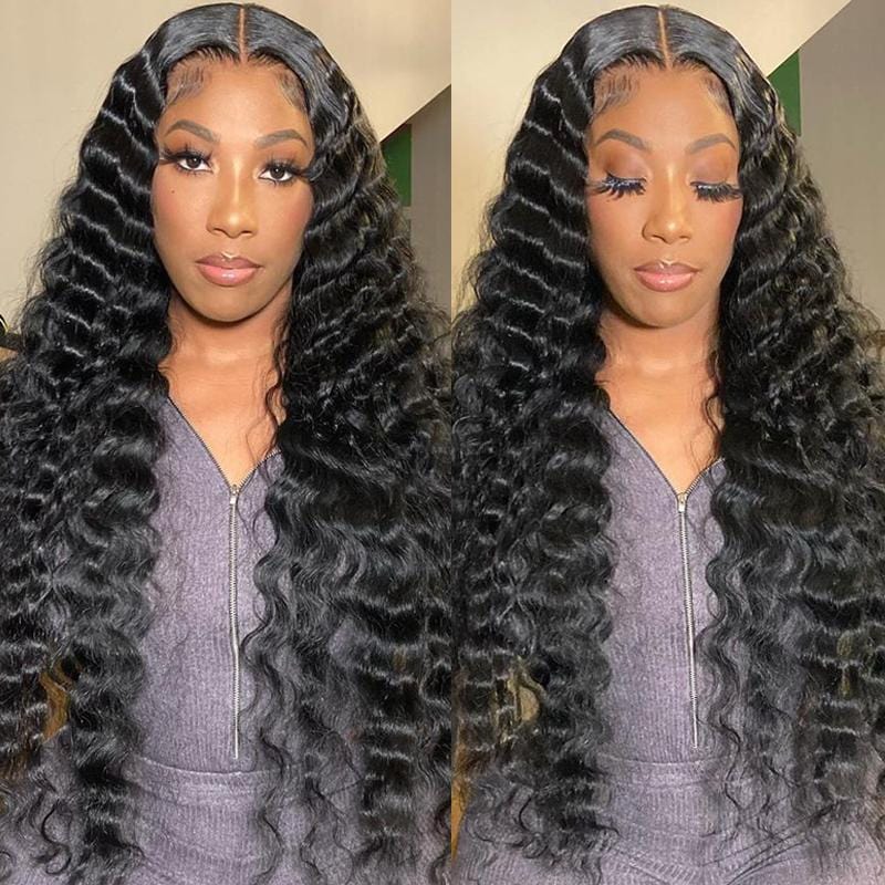 Rose Hair Deep Wave 13x4 HD Lace Frontal Wigs Human Hair Wigs For Women