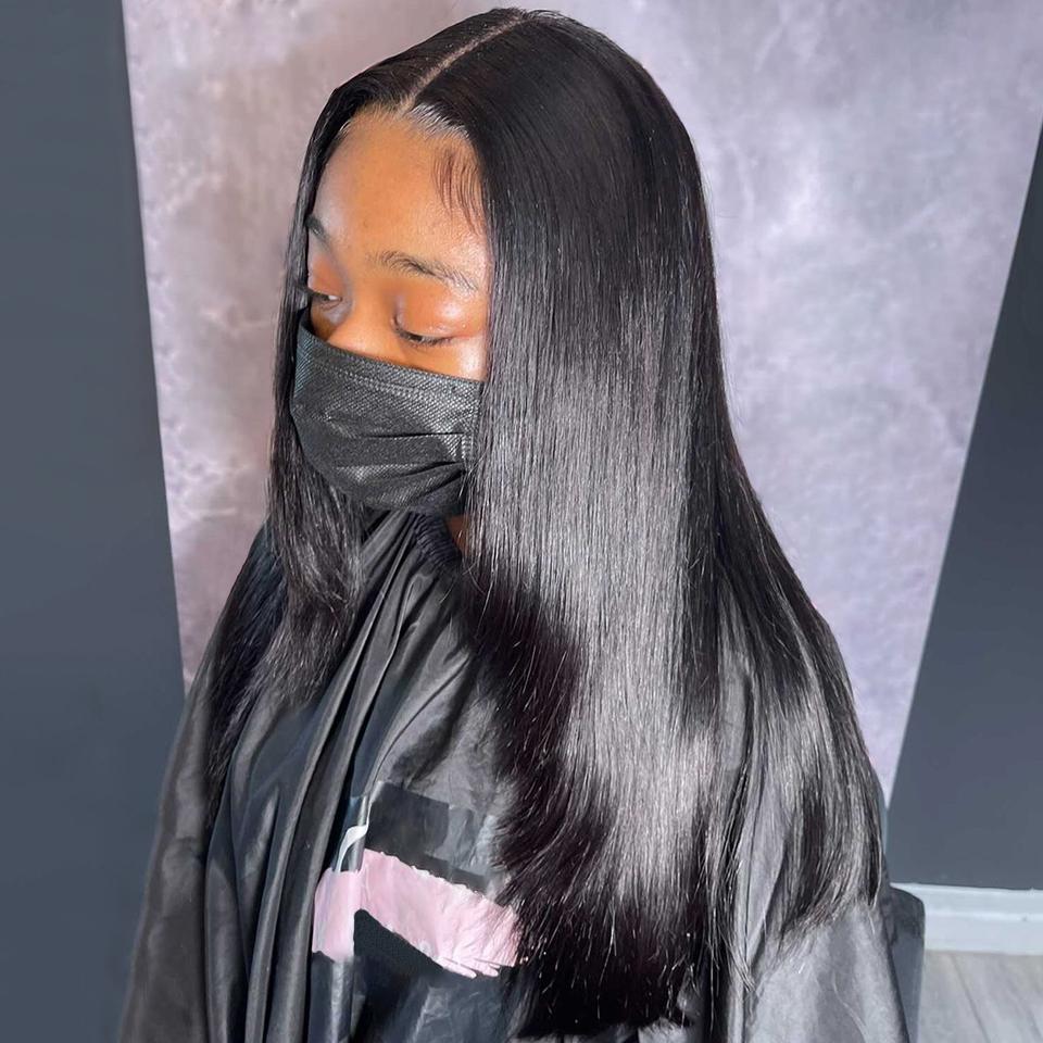 Rose Hair 13*4 With Inner Buckle Lace Frontal Straight Brazilian Human Virgin Hair Wig - Rose Hair