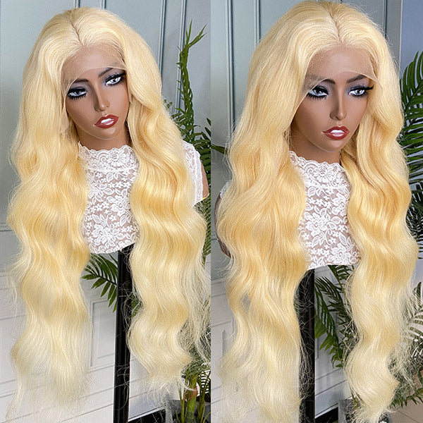 Rose Hair 613 Blonde 13x4 HD Lace Front Wig Body Wave 100% Human Hair