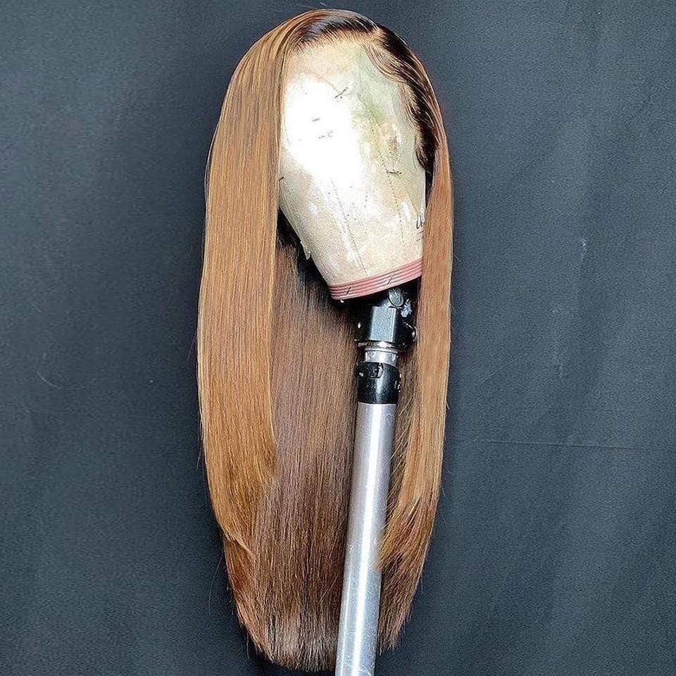 Rose Hair Fabulous Honey Brown Ombre Straight Lace Frontal Wigs - Rose Hair