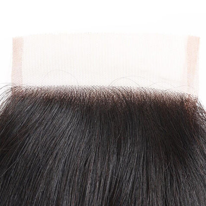 10A Grade 3 Bundles T1B/4/30 Color Brazilian Virgin Hair With 1 PCS Per Plucked 4*4 Lace Closure - Rose Hair