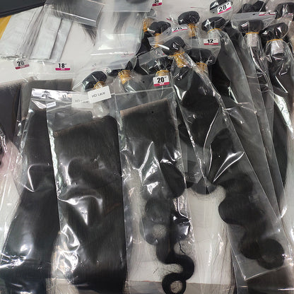 15A Grade Hair Bundles with 4*4 Lace Closure 13*4 Lace Frontal Package Deal - Rose Hair