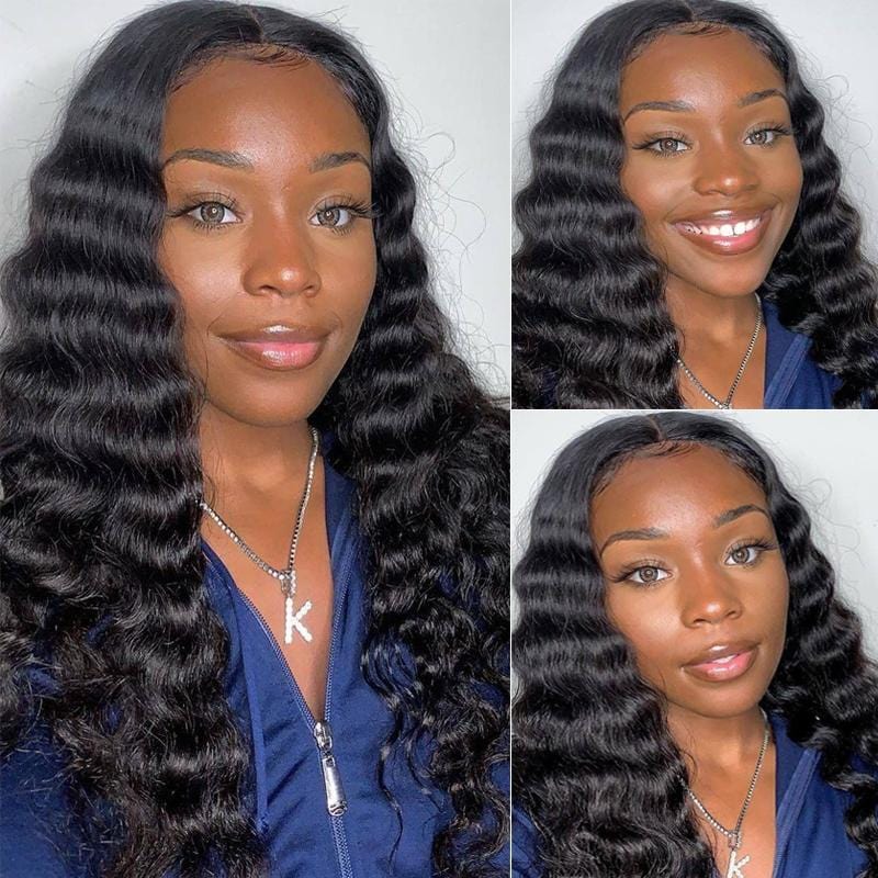 Rose Hair Deep Wave 13x4 HD Lace Frontal Wigs Human Hair Wigs For Women