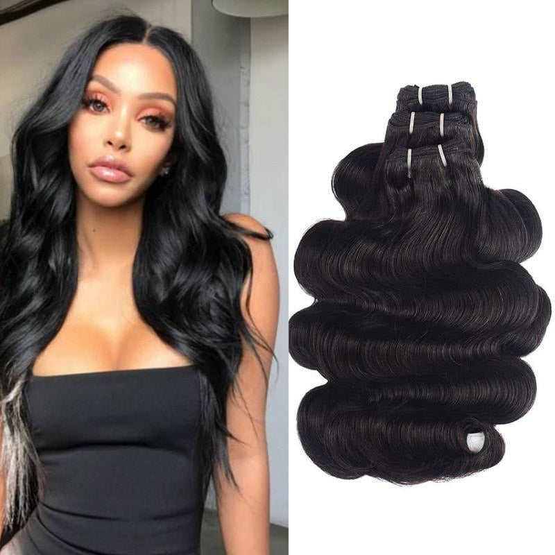 Rosehair 15A Grade Double Drawn Full End Unprocessed 3 Bundles Body Wave Brazilian Hair Natural Black - Rose Hair
