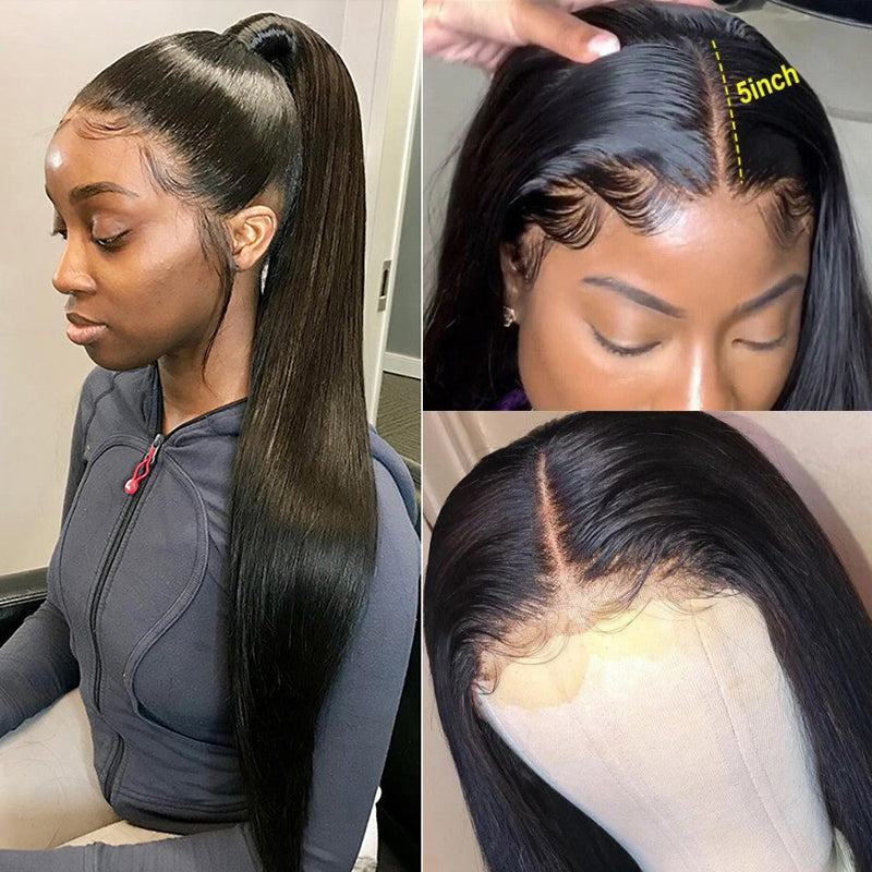 10A Grade 3 Bundles Brazilian Virgin Hair With 1 PCS Per Plucked 5*5 HD Lace Closure All Texture - Rose Hair