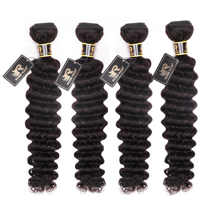 10A Grade 4PCS Deep Wave Best Brazilian Virgin Hair Bundles - Rose Hair