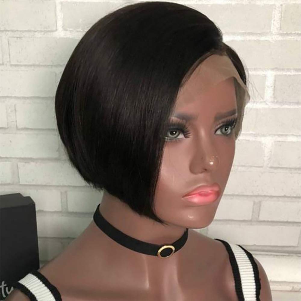 13*4 Frontal Lace Wig Side Part Short Straight Cut - Rose Hair