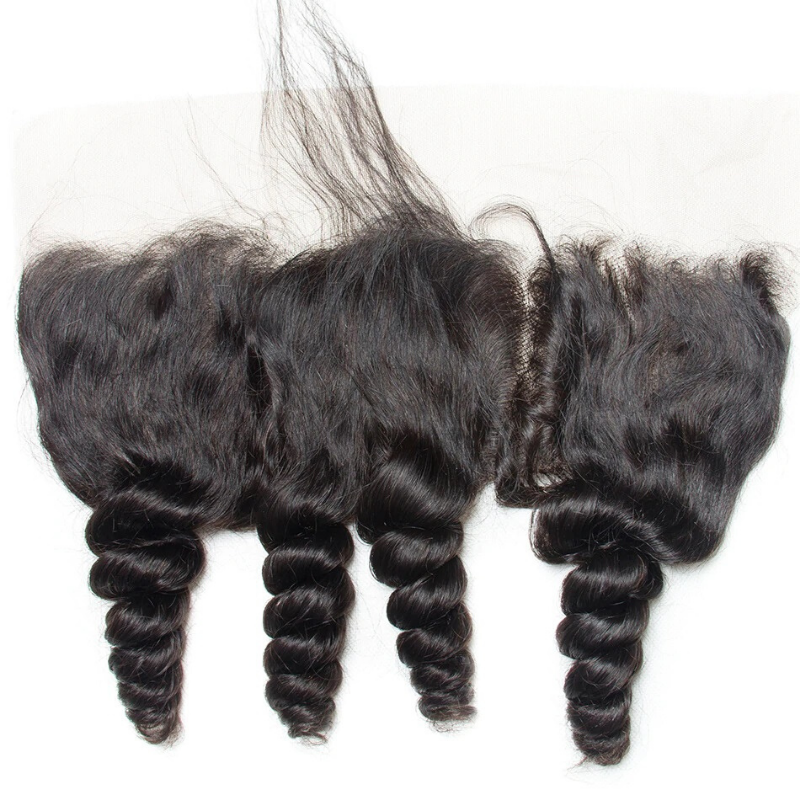 1PCS Brazilian Virgin 13*4  Lace Frontal Pre Plucked Loose Wave - Rose Hair