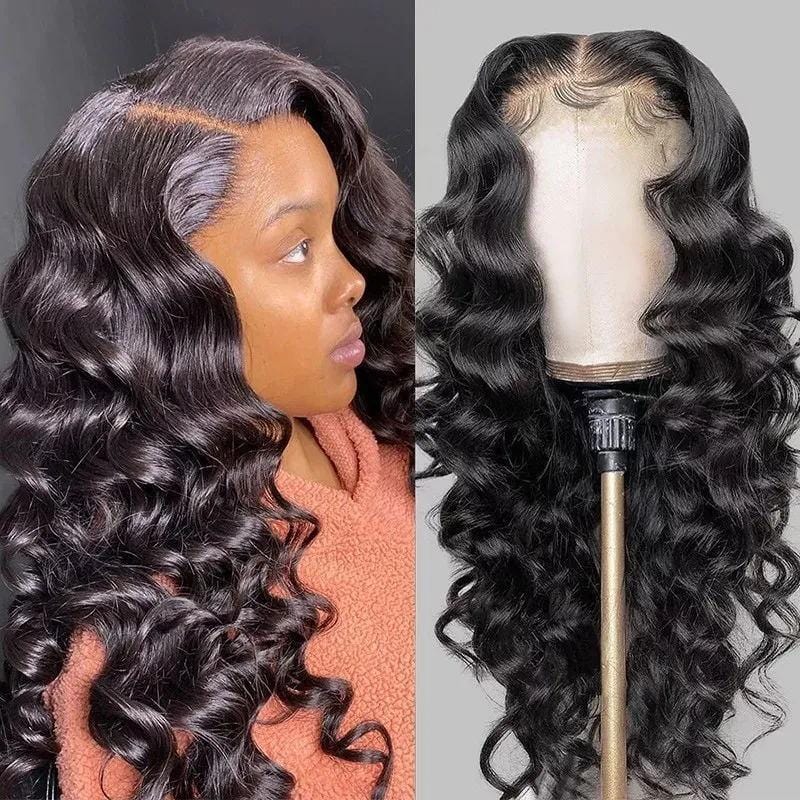 RoseHair Affordable Brazilian Human Virgin Hair 13*6 Lace Front Loose Wave Wig