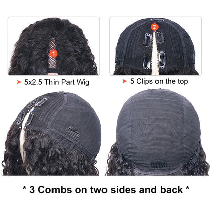 Straight Hair V Part Wigs No Leave Out Natural Scalp Protective Wigs Beginner Friendly