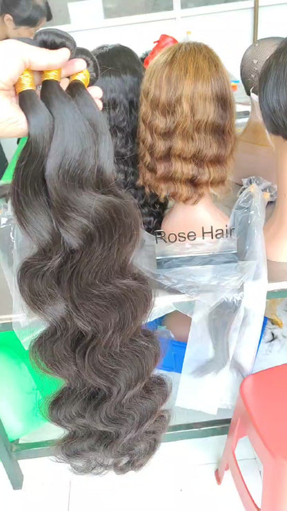 10A Grade 3 Bundles Brazilian Body Wave Virgin Hair With 1 PCS Per Plucked 360 Lace Frontal