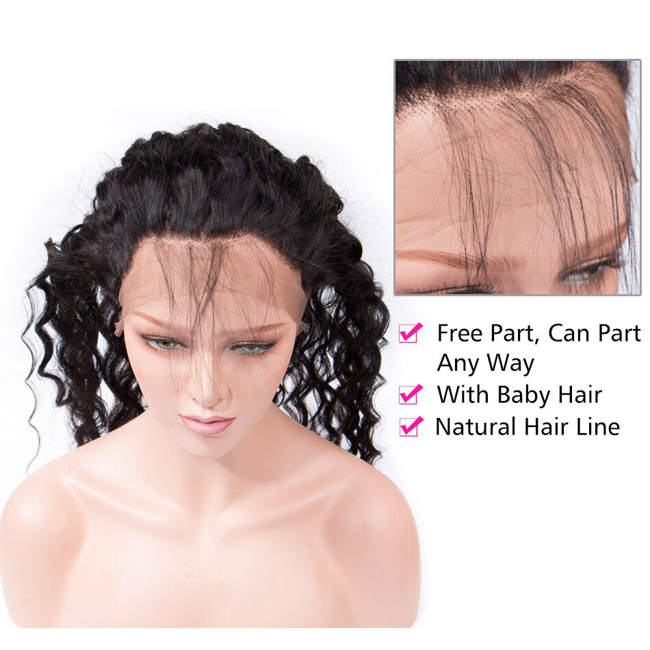 10A Grade 3 Bundles Brazilian Virgin Hair With 1 PCS Per Plucked 360 Lace Frontal Water Wave - Rose Hair