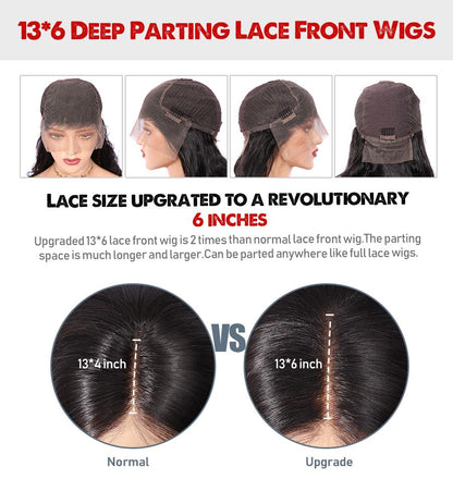 Rose Hair Human Virgin Hair 13*6 Frontal Lace Wig Loose Wave With Bangs The Same As The Hairstyle In The Picture - Rose Hair