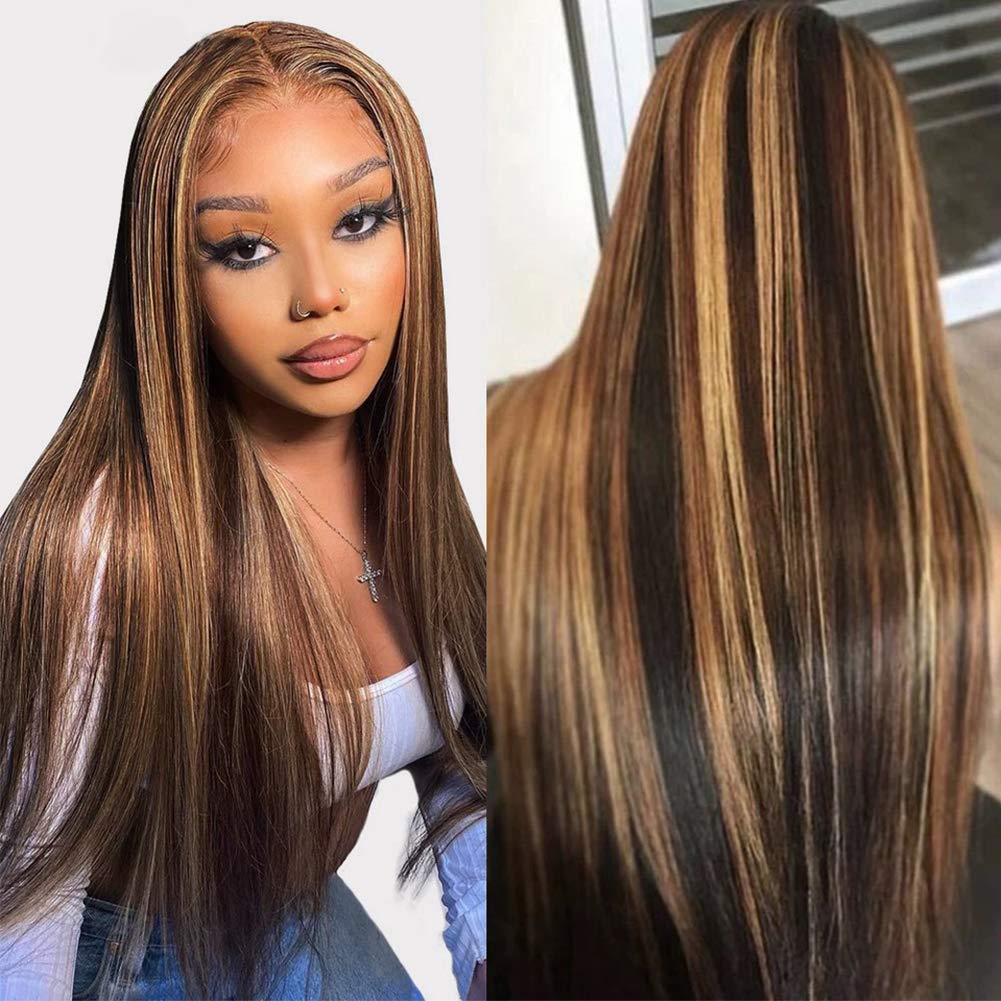 Rose Hair Beyonce Style Honey Piano Highlights T Part Lace Frontal Wig 150%Density - Rose Hair