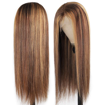 Rose Hair Beyonce Style Honey Piano Highlights T Part Lace Frontal Wig 150%Density - Rose Hair