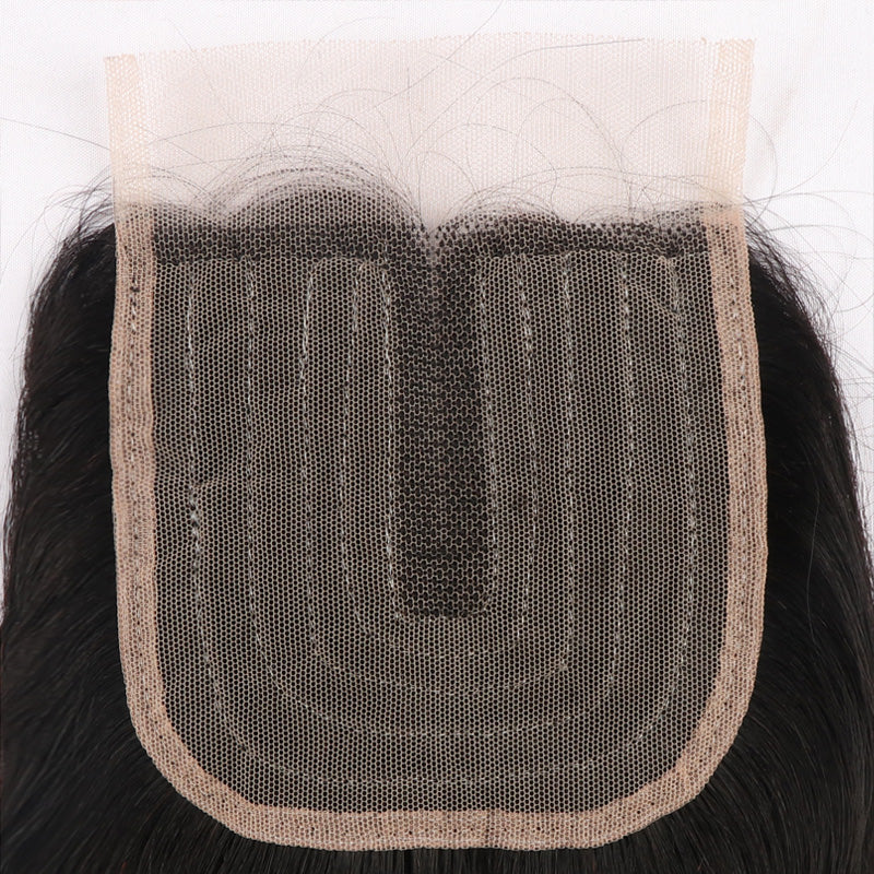 1PCS Brazilian Virgin Straight 4x4 T-part Lace Closure - Rose Hair