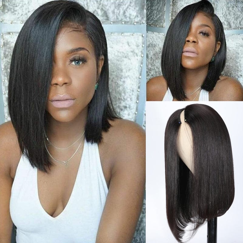 Short Straight Bob V Part Wigs Meets Real Scalp No Leave Out Beginner Friendly Easy Wear