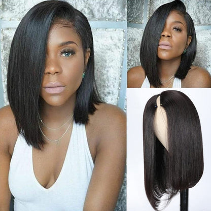 Short Straight Bob V Part Wigs Meets Real Scalp No Leave Out Beginner Friendly Easy Wear