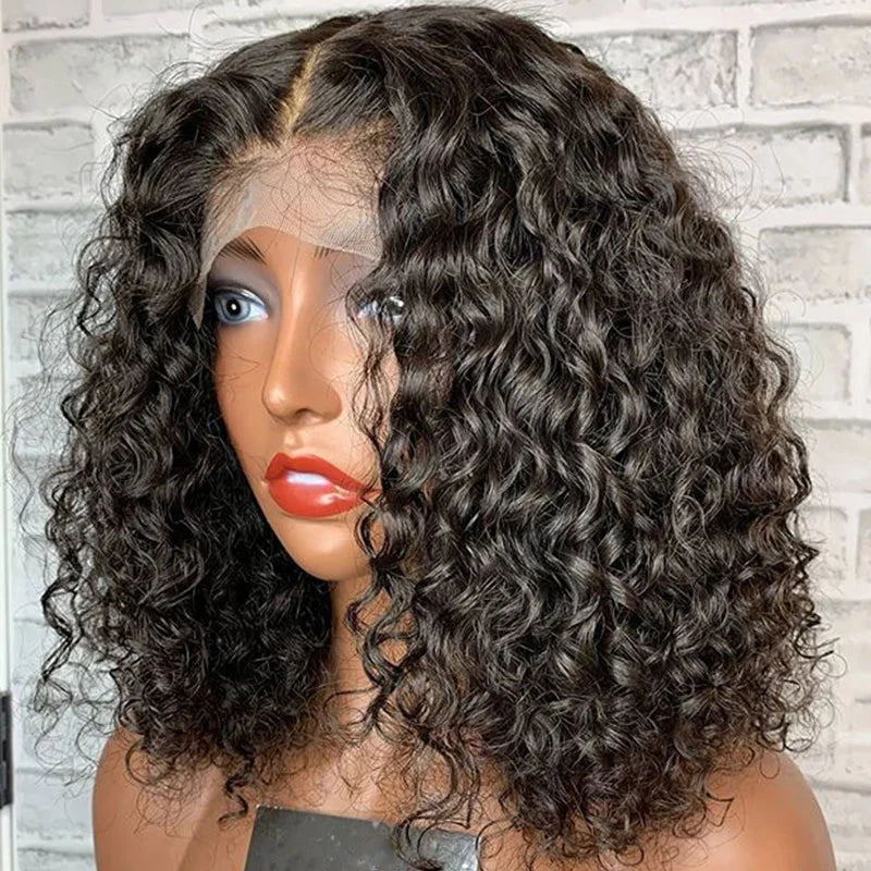 Rose Hair Short Bob 5x5 HD Lace Closure Wig Jerry Curly 150% Density Virgin Human Hair for Women