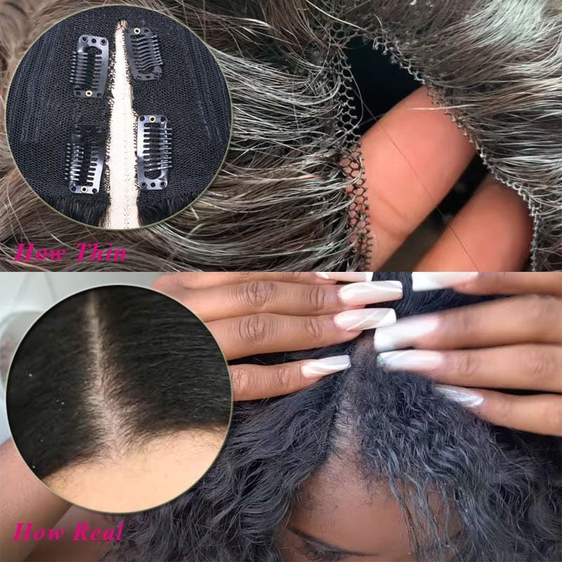 Straight Hair V Part Wigs No Leave Out Natural Scalp Protective Wigs Beginner Friendly