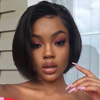 13*4 Frontal Lace Wig Side Part Short Straight Cut - Rose Hair