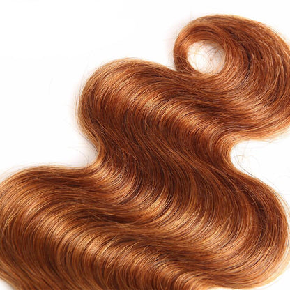10A Grade 3 Bundles T1B/4/30 Color Brazilian Virgin Hair With 1 PCS Per Plucked 4*4 Lace Closure - Rose Hair