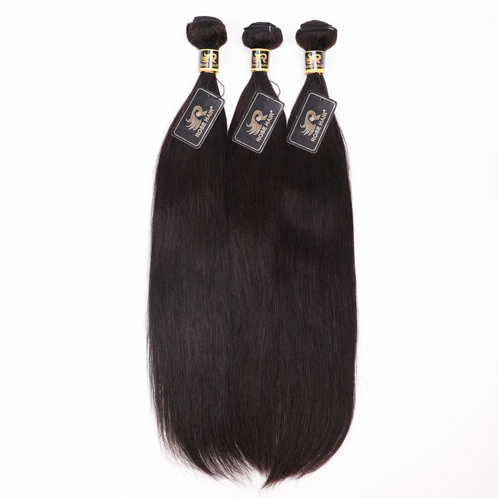 10A Grade 4PCS Straight Best Brazilian Virgin Hair Bundles - Rose Hair