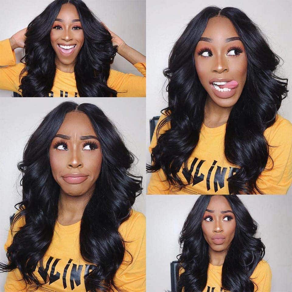 Rose Hair Body Wave Best Brazilian Virgin Human Hair Full Lace Gorgeous Soft Hair Wig - Rose Hair