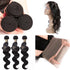 10A Grade 3 Bundles Brazilian Body Wave Virgin Hair With 1 PCS Per Plucked 360 Lace Frontal - Rose Hair