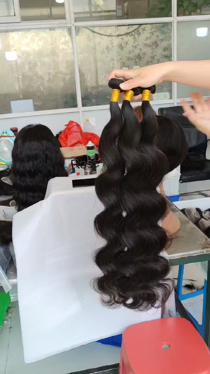 Rose Hair 10A Grade 30pcs Hair Bundles Human Virgin Hair Straight/Body Wave Package Deal