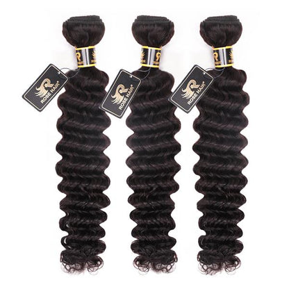 10A Grade 4PCS Deep Wave Best Brazilian Virgin Hair Bundles - Rose Hair