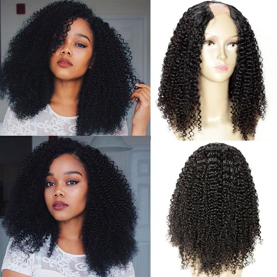 RoseHair U Part Kinky Curly Wig Super Easy Affordable Human Hair Wig - Rose Hair
