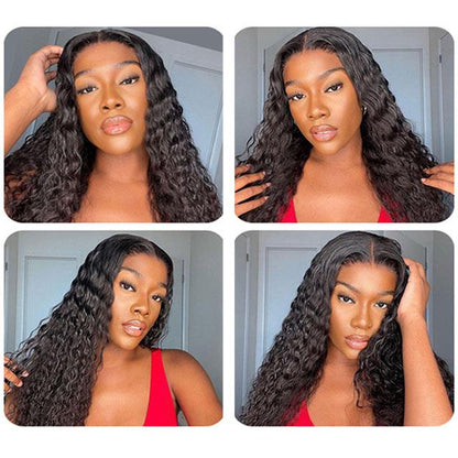 [Buy 1 Get 1 Free] Skin Melt HD Lace Loose Deep Wave 13x4 Lace Front Wigs +12 Inch Straight BoB T Part Wig Human Hair For Women